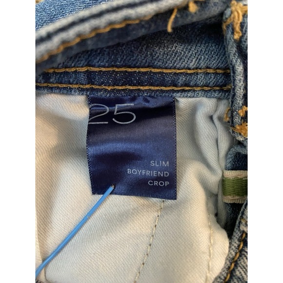 Anthropologie Women's Pilcro Jeans Slim Boyfriend Crop Distressed Size 25 (28 W) - Picture 5 of 9
